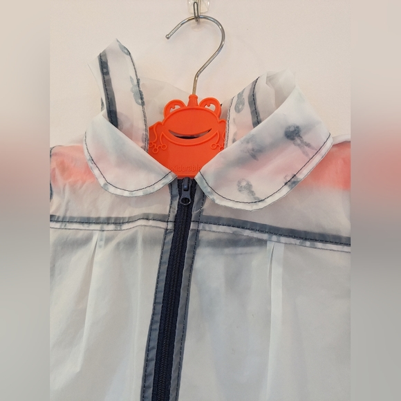 SEED Heritage Translucent Hooded Zip-up Collar Raincoat with Pockets Youth 4-5 - Picture 4 of 10